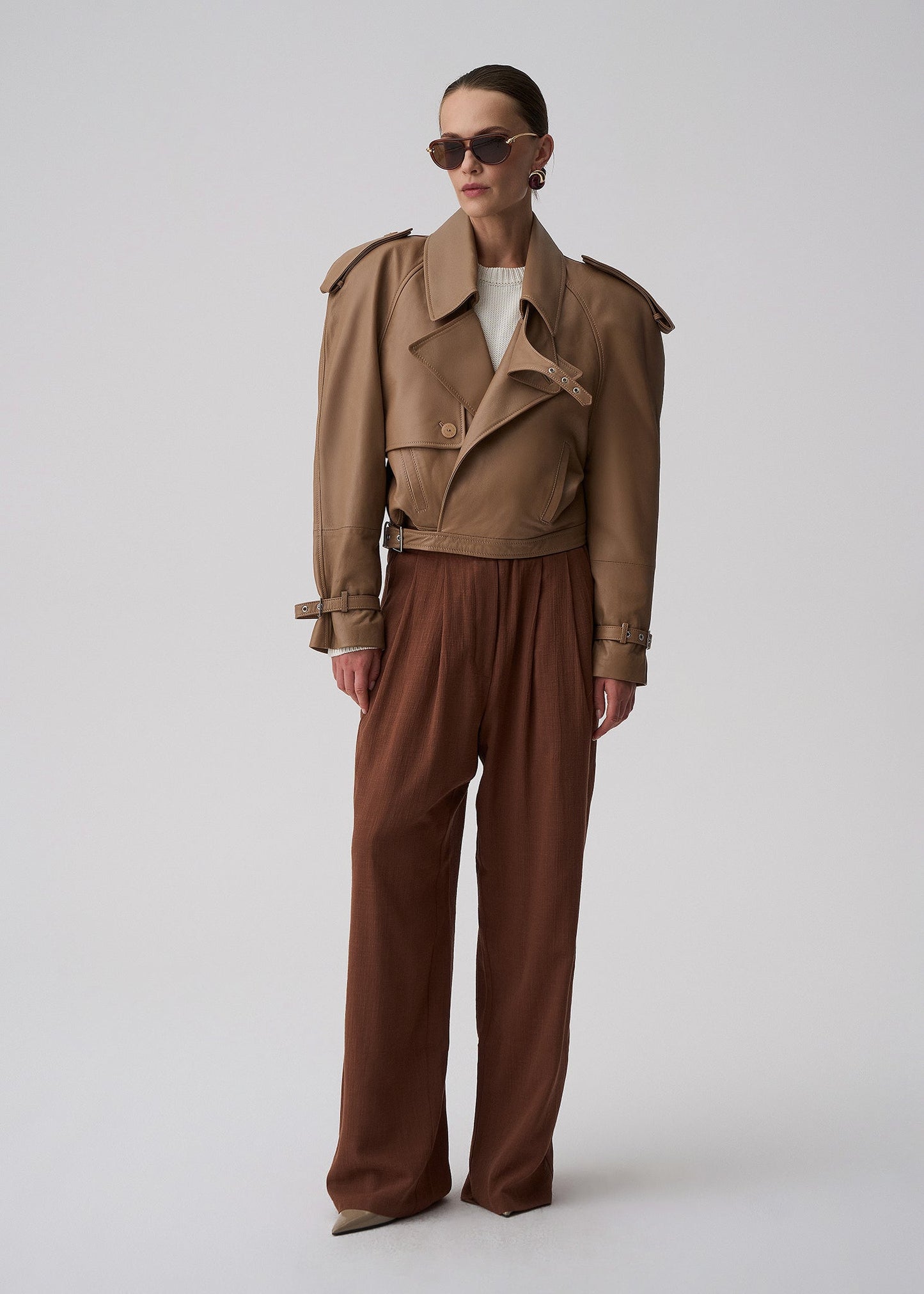 SPODNIE DAVIS ELASTIC BROWN