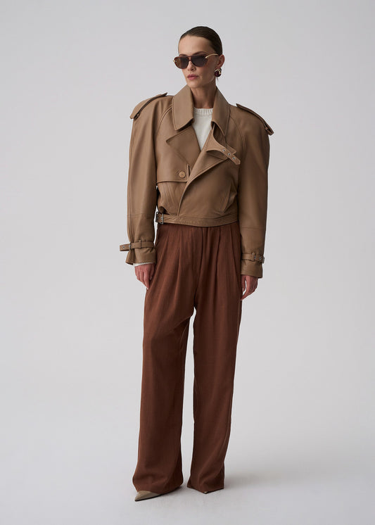 SPODNIE DAVIS ELASTIC BROWN