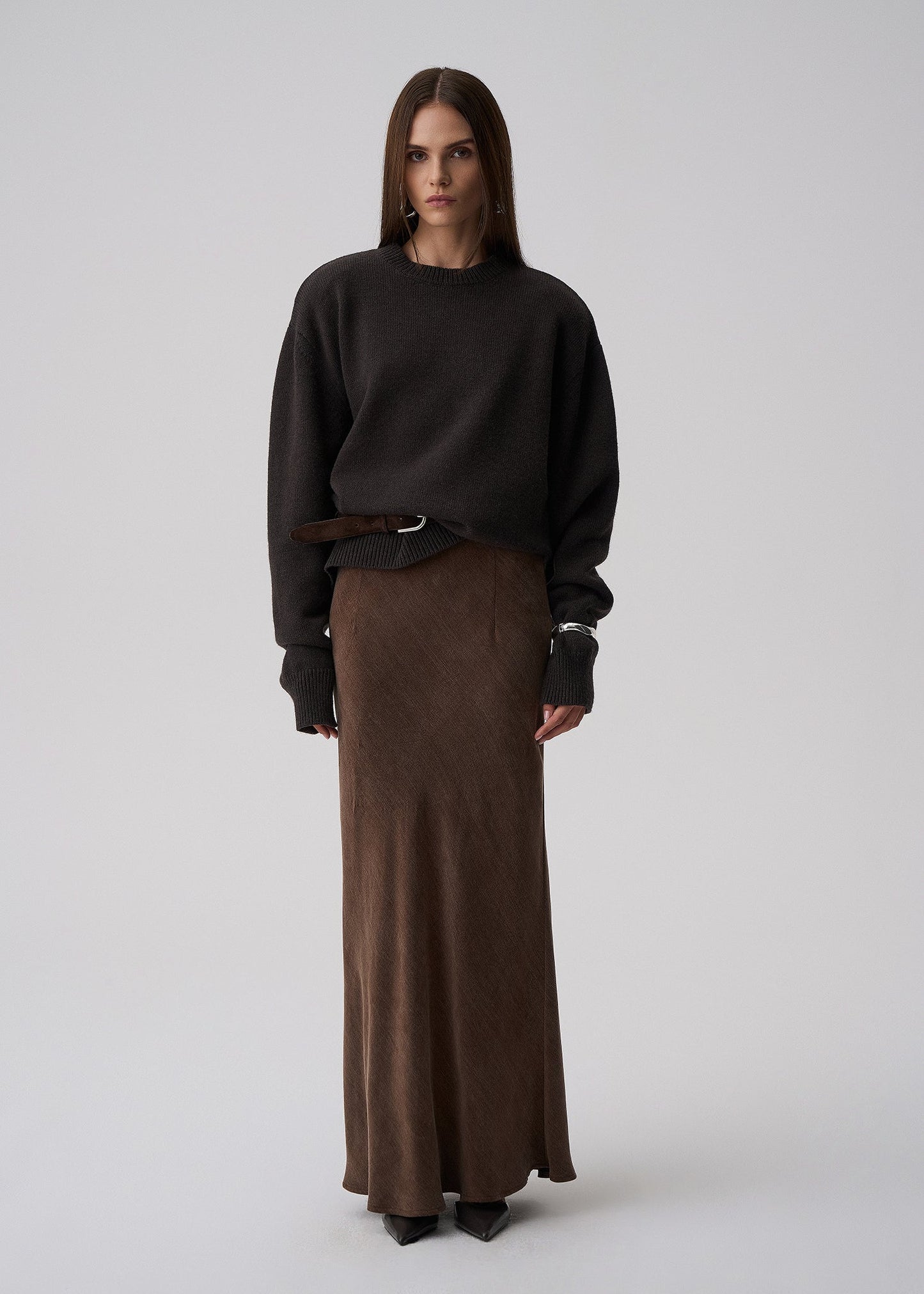 SPÓDNICA ALBANA NEW LONG BROWN