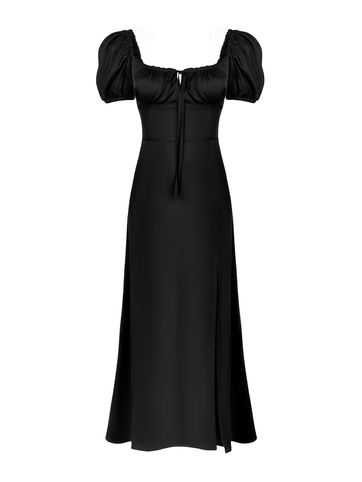 SUKIENKA JULITA ROMANTIC BLACK SATIN