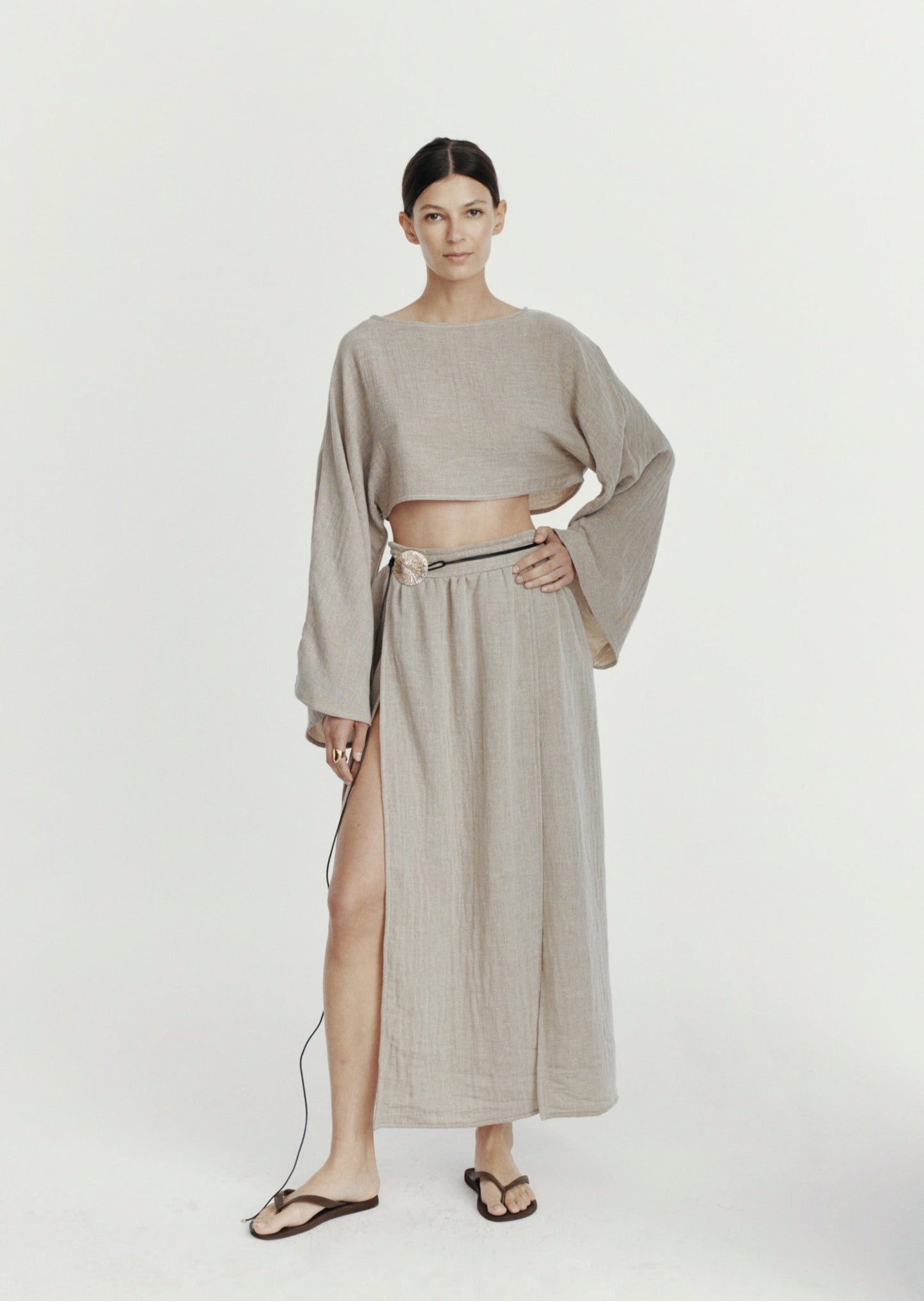 SARA TOP MUSLIN VINTAGE SAND