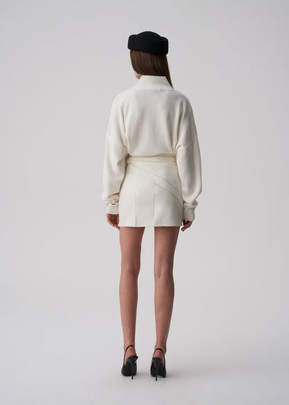 SPÓDNICA OZI FAUX LEATHER WHITE