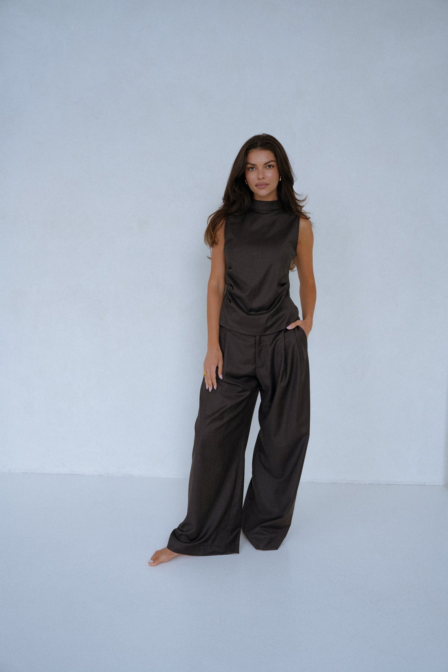 TOP TIFFANY WOOL GREY