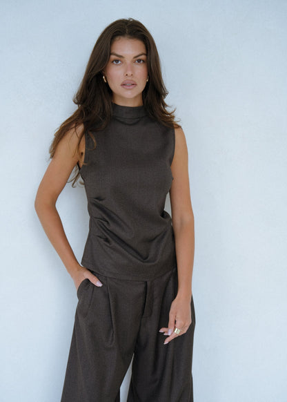 TOP TIFFANY WOOL GREY