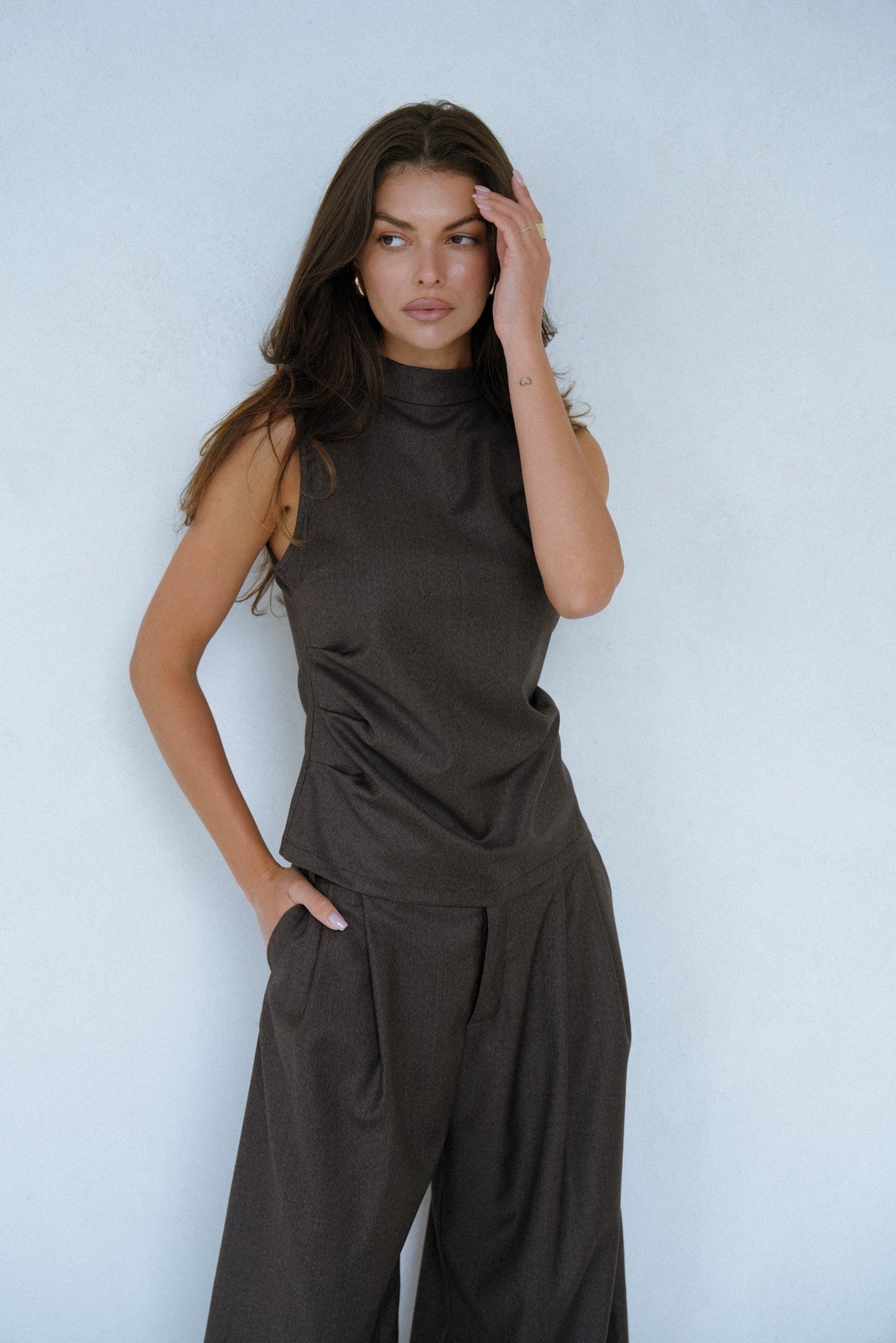 TOP TIFFANY WOOL GREY
