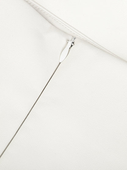 SPÓDNICA OZI FAUX LEATHER WHITE